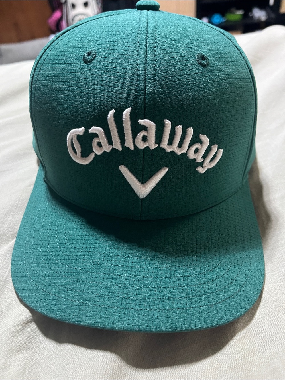 Callaway Teal Green Flat-Brim Golf Hat with White Logo